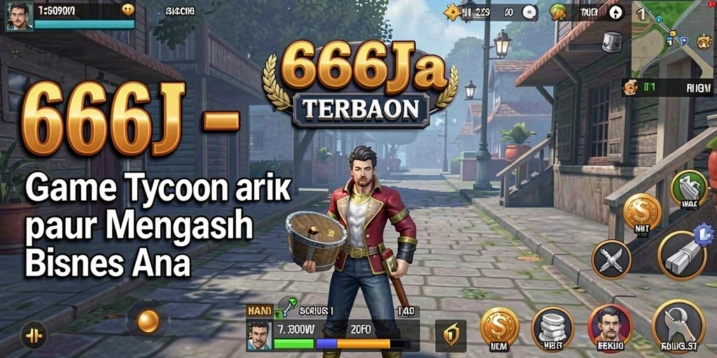 Tampilan gameplay seru dalam 666J menampilkan strategi bisnis yang mendalam.