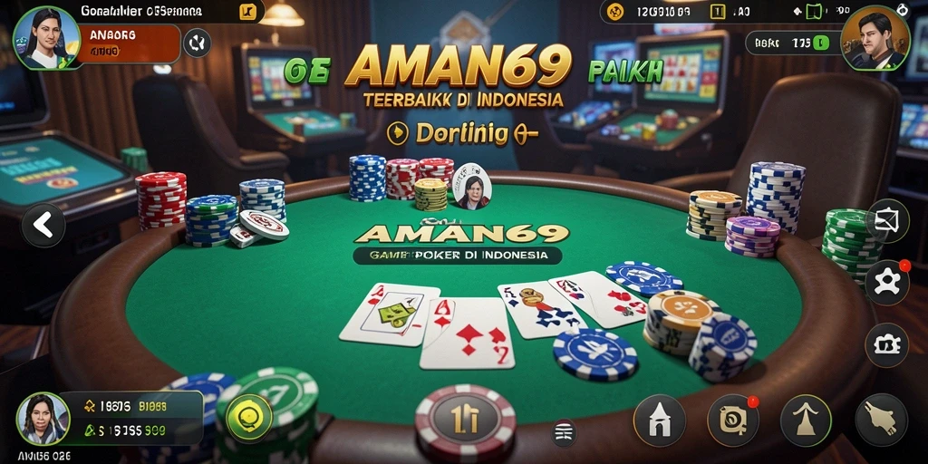 Tampilan menarik dari gameplay Poker di AMAN69.
