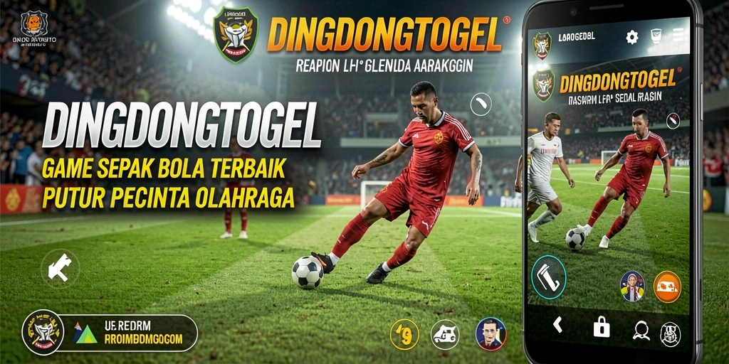 Tampilan gameplay DINGDONGTOGEL dengan aksi sepak bola yang seru.