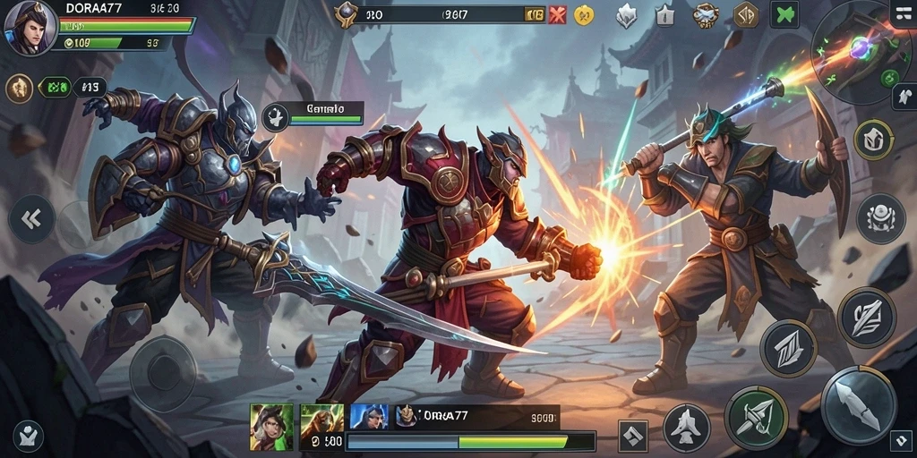 Tampilan gameplay DORA77 yang menarik dan penuh aksi strategi.