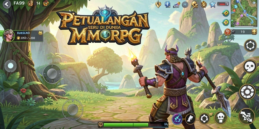 Tampilan gameplay FA99 yang penuh aksi di dunia MMORPG.