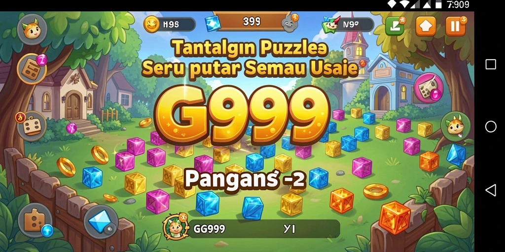 Tampilan screenshot GG999 yang menunjukkan gameplay Puzzle yang menarik.
