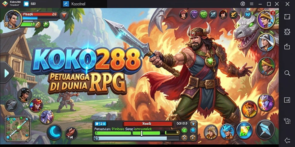 Tangkapan layar KOKO288 menunjukkan pertarungan epik di dunia RPG.
