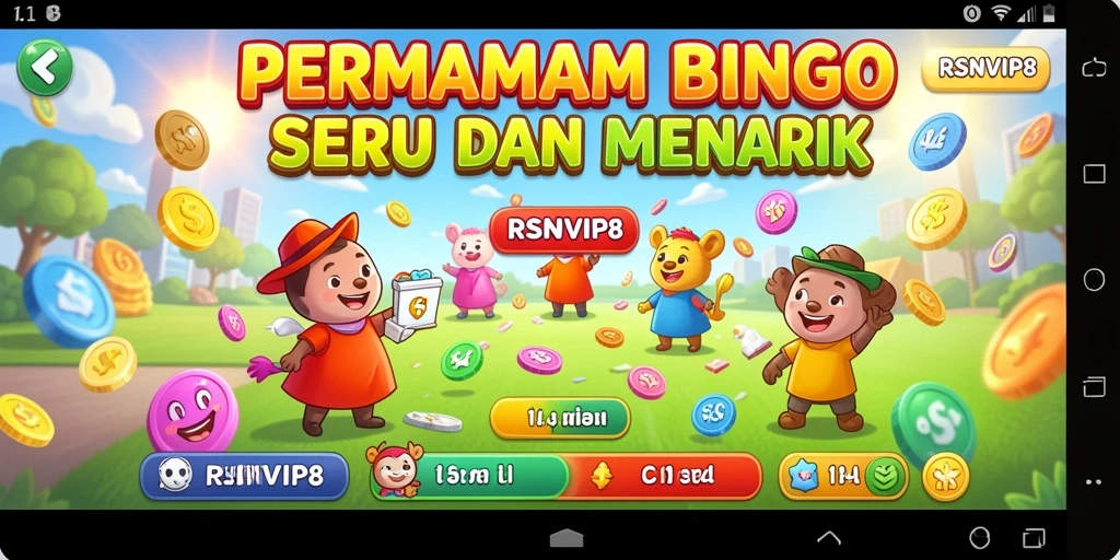 Screenshot gameplay RSNVIP8 yang menunjukkan momen seru bermain Bingo.