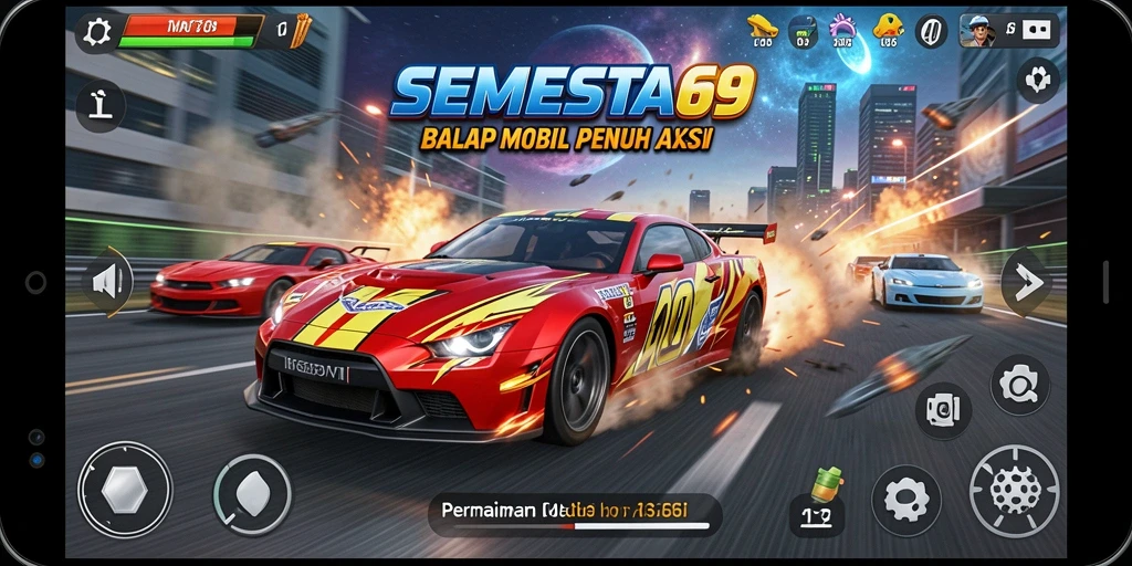 Tampilan menegangkan dari aksi balap mobil di SEMESTA69.