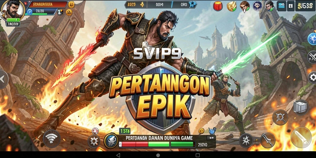 Tangkapan layar gameplay <strong>SVIP9</strong> menampilkan pertarungan seru dengan karakter beraksi hebat.