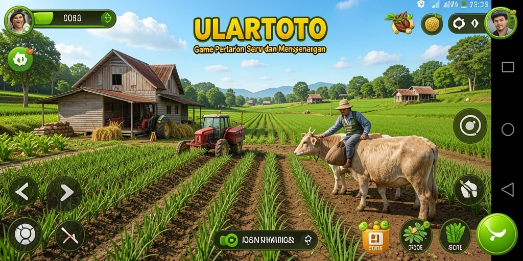 Tampilan gameplay ULARTOTO yang menggembirakan dan penuh warna.