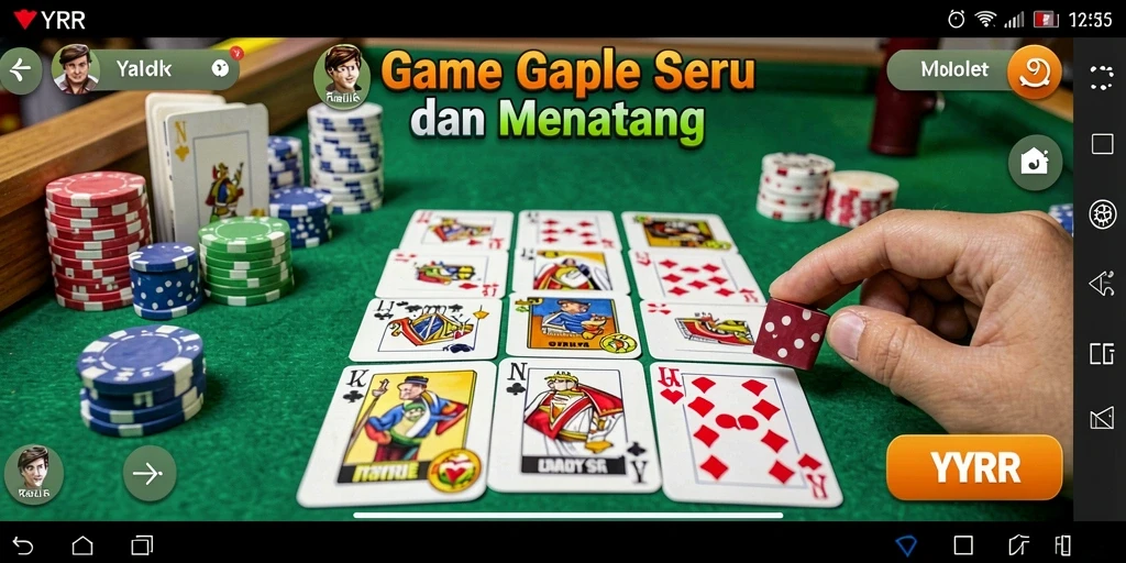 Tampilan gameplay YYRR yang seru dan menarik untuk Gaple.